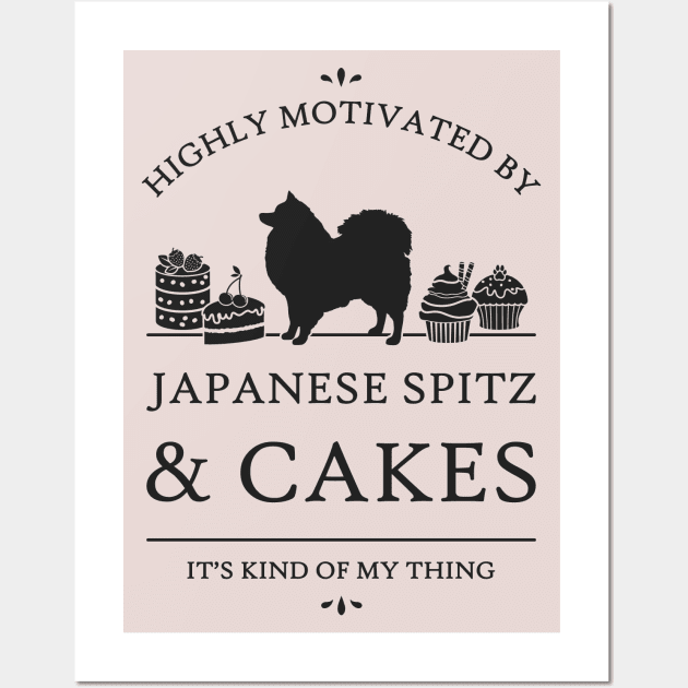 Highly Motivated by Japanese Spitz and Cakes Wall Art by rycotokyo81